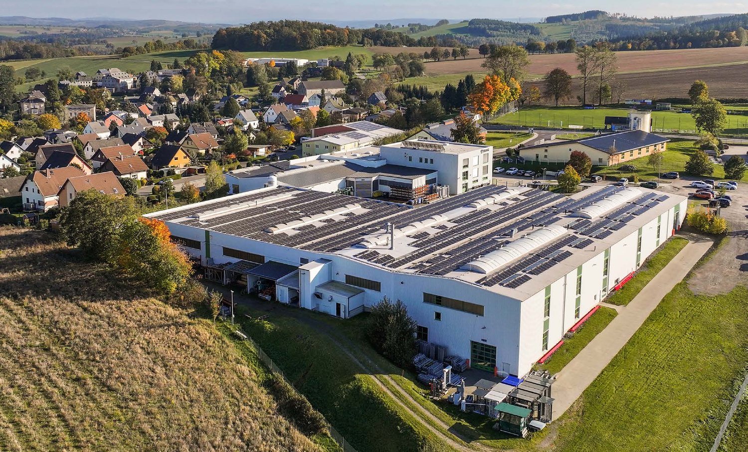 ZABAG-Werk im Erzgebirge aus der Luft
